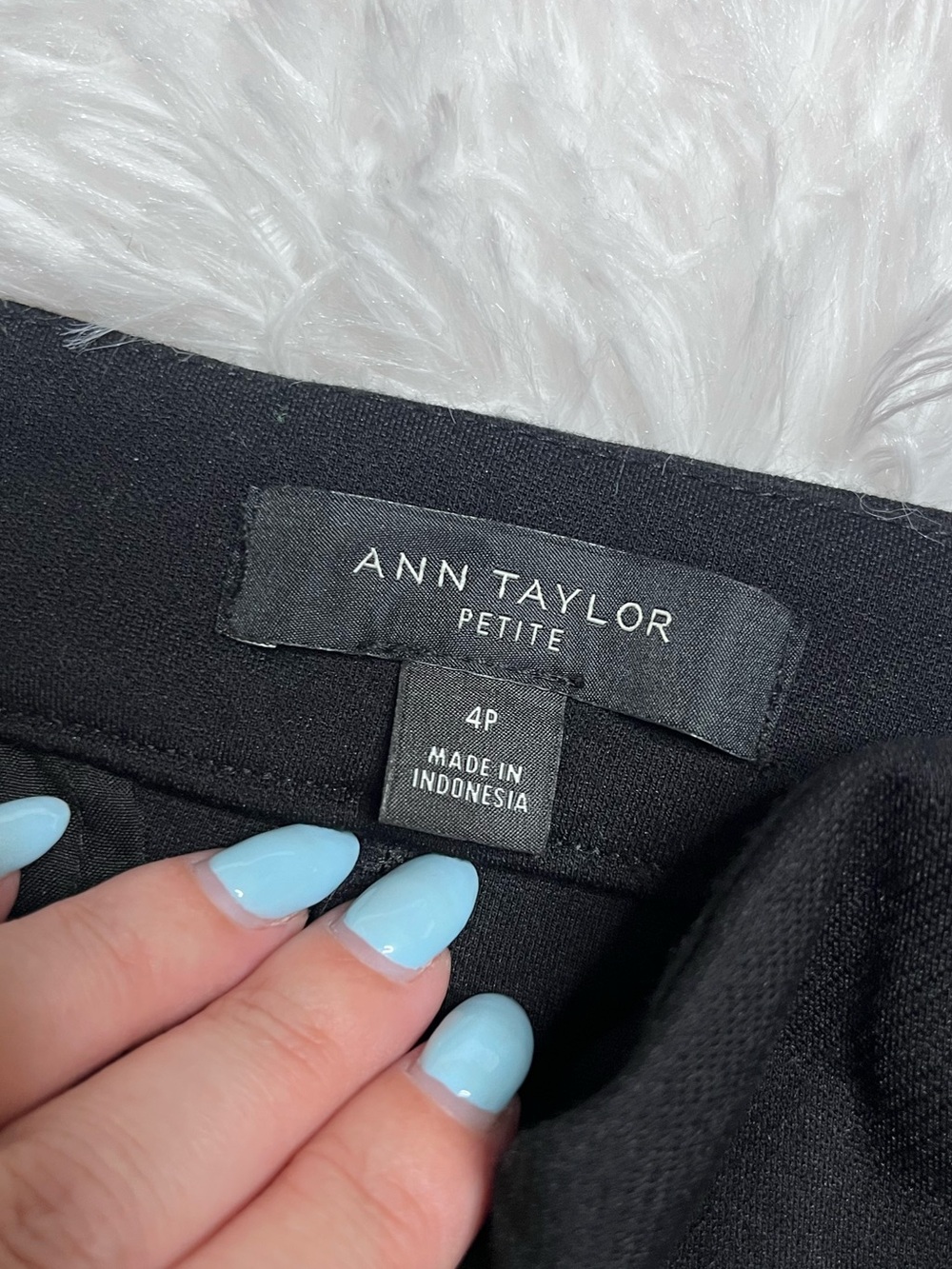 Ann Taylor Black Wide-Leg Dress Pants Button Detail - Picture 2 of 4